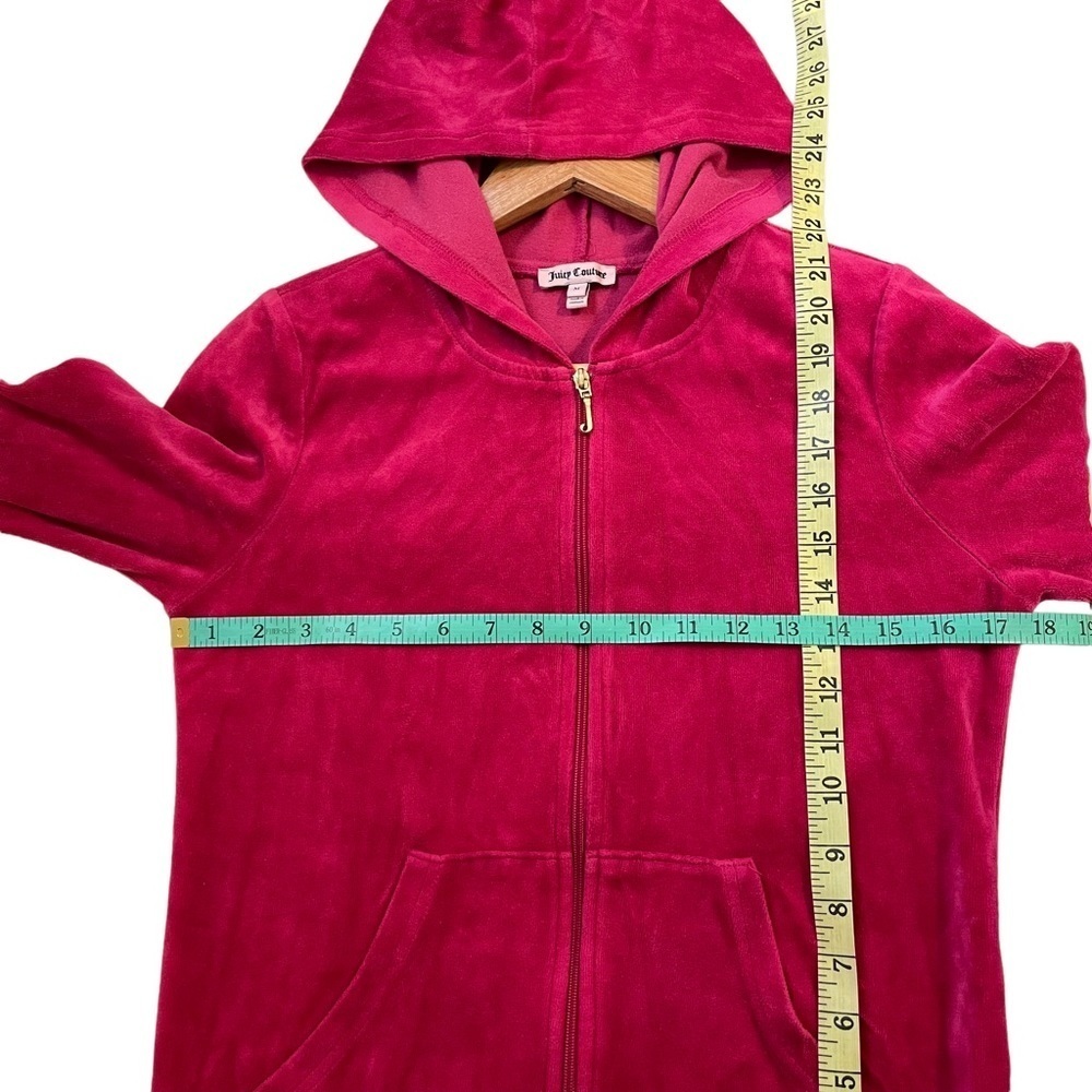 RARE Juicy Couture Vintage Velour Full Zip Hoodie track Jacket Y2K Spell out M - Picture 4 of 10